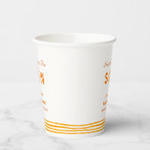 オレンジ来色かわいい息子の赤ちゃんシャワー 紙コップ (左)