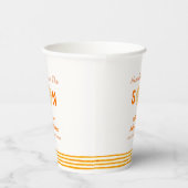 オレンジ来色かわいい息子の赤ちゃんシャワー 紙コップ (右)