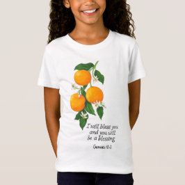 オレンジ果実 創世記12:2 Tシャツ