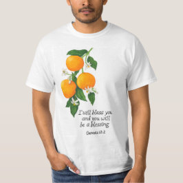 オレンジ果実 創世記12:2 Tシャツ