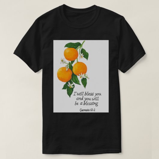 オレンジ果実 創世記12:2 Tシャツ (デザイン正面)