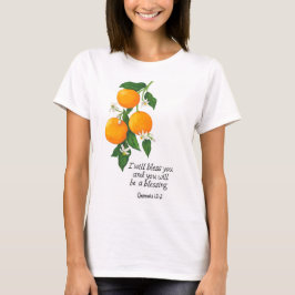 オレンジ果実 創世記12:2 Tシャツ