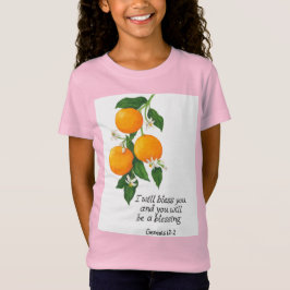 オレンジ果実 創世記12:2 Tシャツ