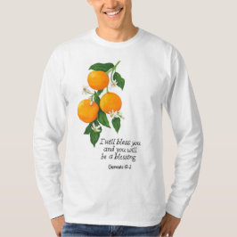 オレンジ果実 創世記12:2 Tシャツ