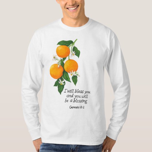オレンジ果実 創世記12:2 Tシャツ (正面)