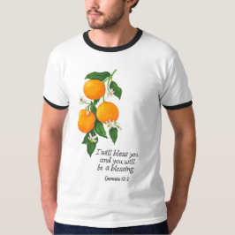 オレンジ果実 創世記12:2 Tシャツ