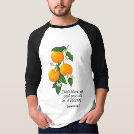 オレンジ果実 創世記12:2 Tシャツ