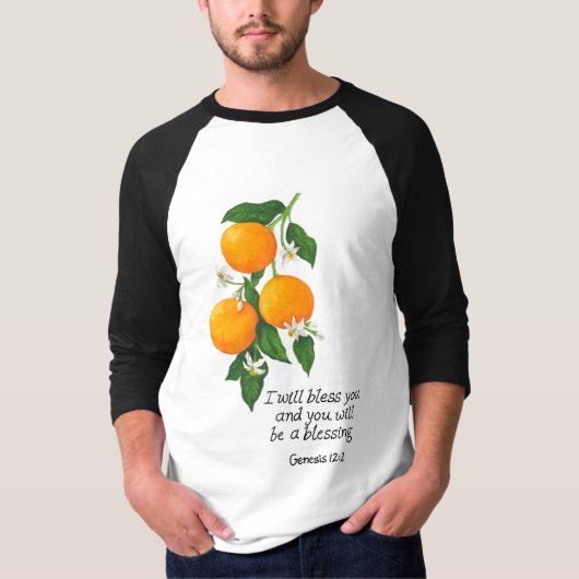オレンジ果実 創世記12:2 Tシャツ (正面)
