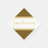 オレンジ柄のナプキンでアクセント付き スタンダードカクテルナプキン (角)