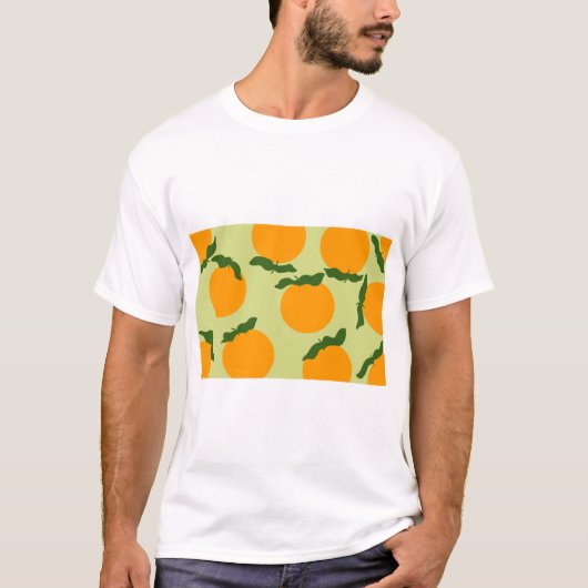 オレンジ柄デザイン Tシャツ (正面)