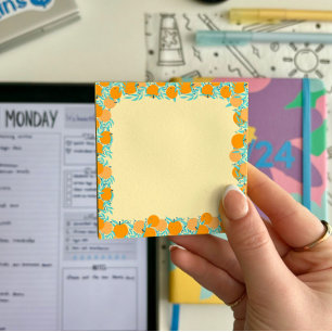 オレンジ柄ポストイットノート7.6 x 7.6 cm ポストイット