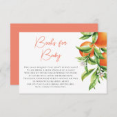 オレンジ柑橘系かわいこちゃんオンザウェイブックスフォーベビーカード セーブザデート (正面/裏面)