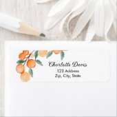 オレンジ柑橘系スクリプト差出人住所 ラベル (インサイチュ)