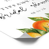 オレンジ柑橘系ブライダルシャワーウェルカムサイン ポスター (角)