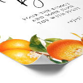 オレンジ柑橘系ブライダルシャワーミモサバー標識 ポスター (角)