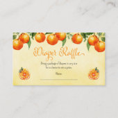 オレンジ柑橘系ベビーシャワーフルーツオムツラッフル エンクロージャーカード (正面)