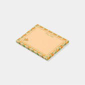 オレンジ柑橘系ボーダー植物画デザイン ポストイット (アングル)