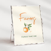 オレンジ柑橘系リトルかわいこちゃんベビーシャワーウィズサイン ポスター