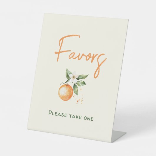 オレンジ柑橘系リトルかわいこちゃんベビーシャワーウィビリティー 台座サイン (正面)