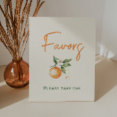 オレンジ柑橘系リトルかわいこちゃんベビーシャワーウィビリティー 台座サイン