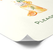 オレンジ柑橘系リトルかわいこちゃんベビーシャワードリンクサイン ポスター (角)