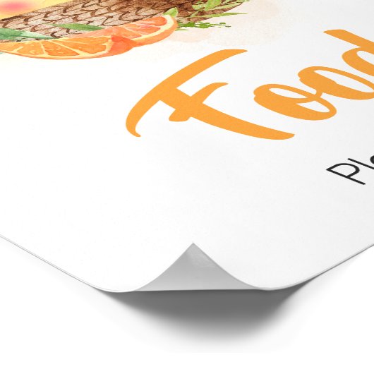 オレンジ柑橘系リトルかわいこちゃんベビーシャワー食品 ポスター (角)