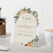 オレンジ柑橘系手榴弾リトルかわいこちゃんベビーシャワー 台座サイン (インサイチュ)