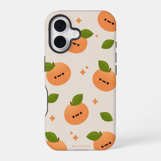 オレンジ柑橘類の果物 iPhone 16ケース (裏面)