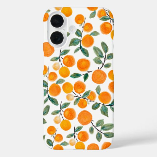 オレンジ柑橘類の美しい水彩植物画模様 Case-Mate iPhoneケース (裏面)