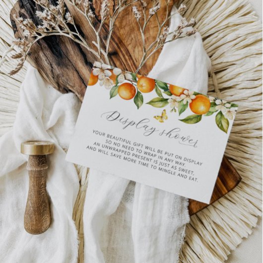 オレンジ柑橘類サマーディスプレイシャワーベビーシャワー エンクロージャーカード