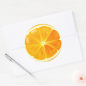 オレンジ柑橘類スライスステッカーパック ラウンドシール (封筒)