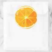 オレンジ柑橘類スライスステッカーパック ラウンドシール (バッグ)