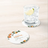 オレンジ柑橘類テーマブライダルシャワー ラウンドペーパーコースター (インサイチュ)