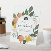 オレンジ柑橘類フォトゲストブックサイン 台座サイン (インサイチュ)