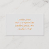 オレンジ柑橘類フルーツウォーターカラーオルガニックス 名刺 (裏面)