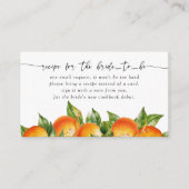 オレンジ柑橘類ブライダルシャワーレシピリクエスト エンクロージャーカード (正面)