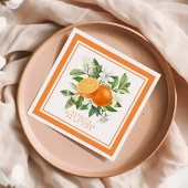 オレンジ柑橘類リトルかわいこちゃんオンザウェイベビーシャワー スタンダードカクテルナプキン