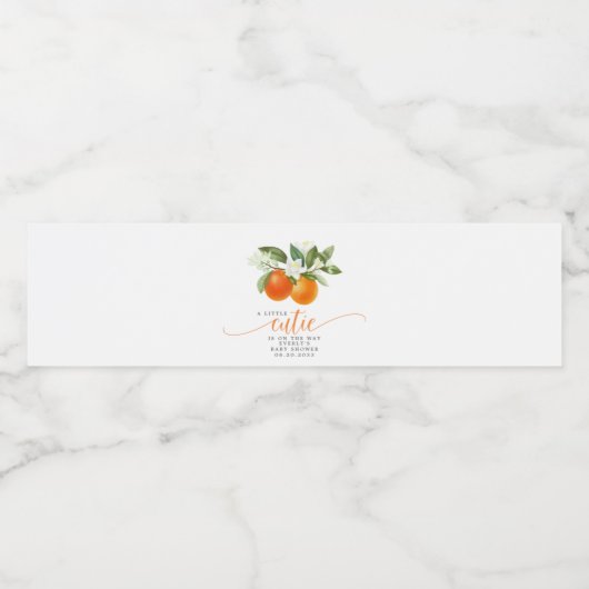 オレンジ柑橘類リトルかわいこちゃんオンザウェイベビーシャワー ペットボトルラベル (シングルラベル)