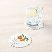 オレンジ柑橘類リトルかわいこちゃんオンザウェイベビーシャワー ペーパーコースター (インサイチュ)