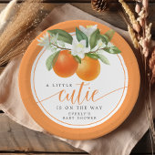 オレンジ柑橘類リトルかわいこちゃんオンザウェイベビーシャワー ペーパープレート