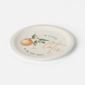 オレンジ柑橘類リトルかわいこちゃんオンザウェイベビーシャワー ペーパープレート (アングル)