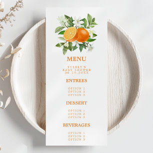 オレンジ柑橘類リトルかわいこちゃんオンザウェイベビーシャワー メニュー