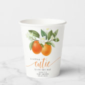 オレンジ柑橘類リトルかわいこちゃんオンザウェイベビーシャワー 紙コップ (裏面)