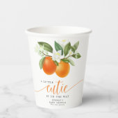 オレンジ柑橘類リトルかわいこちゃんオンザウェイベビーシャワー 紙コップ (正面)