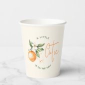 オレンジ柑橘類リトルかわいこちゃんオンザウェイベビーシャワー 紙コップ (裏面)