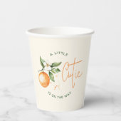 オレンジ柑橘類リトルかわいこちゃんオンザウェイベビーシャワー 紙コップ (正面)