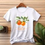 オレンジ柑橘類リトルかわいこちゃんオンザウェイベビーシャワー Tシャツ<br><div class="desc">オレンジ柑橘系リトルかわいこちゃんオンザウェイベイビーシャワーTシャツ</div>