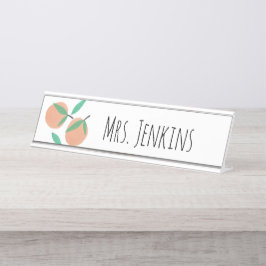 オレンジ柑橘類先生名 デスクネームプレート