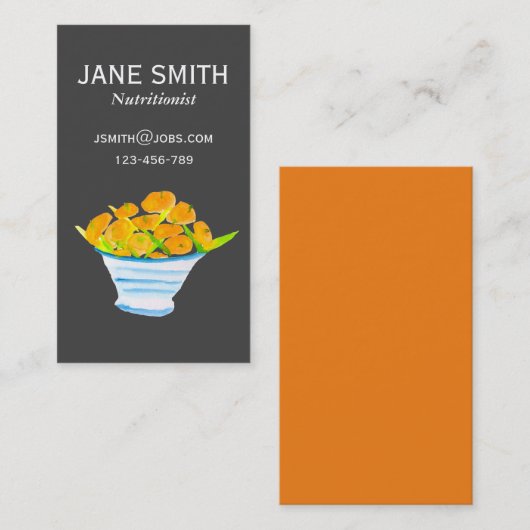オレンジ栄養士ウェルネスコーチ名刺 名刺 (正面/裏面)