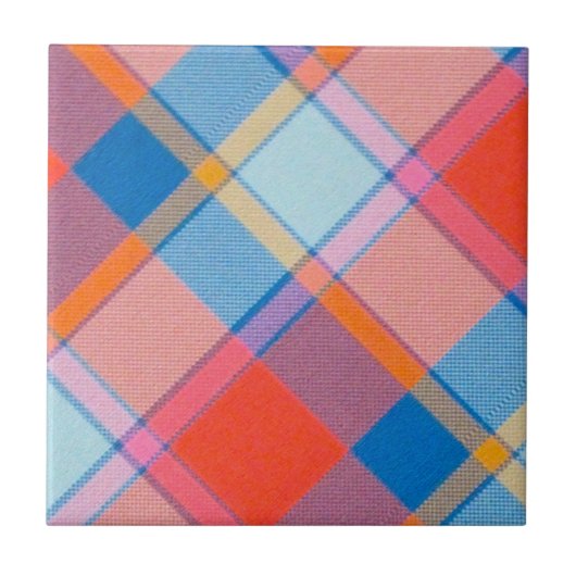 オレンジ格子縞のタイル タイル (正面)